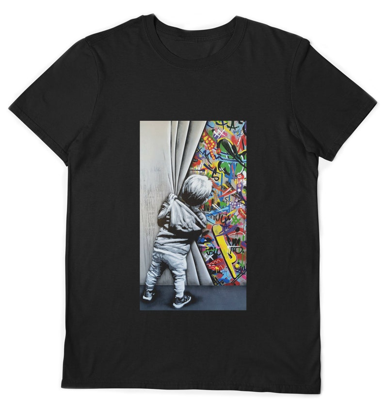Banksy Tshirt Behind the curtain Unisex Tshirt Banksy Etsy