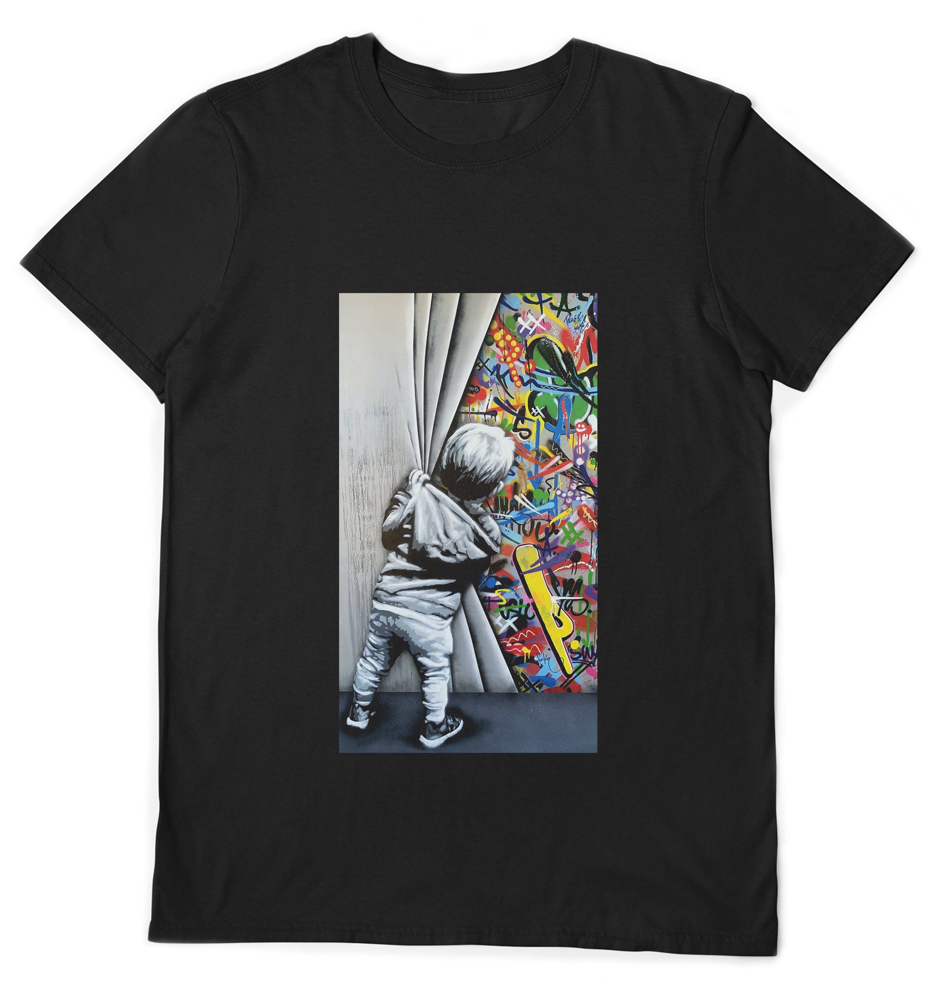 Banksy Tshirt Behind the curtain Unisex Tshirt Banksy Etsy
