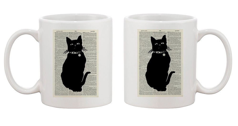 Black Cat Mug Cat Lover gift ideas Printed tea mug Gift Etsy