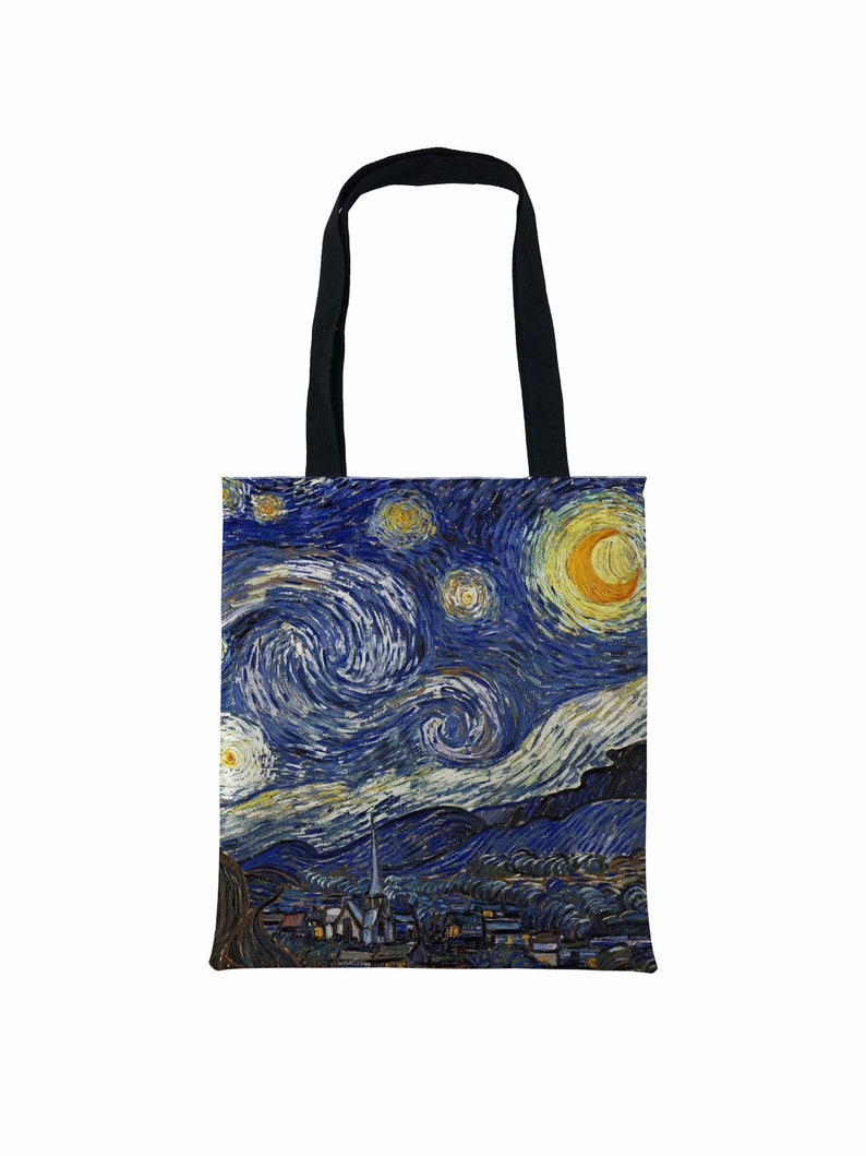 The Starry Night Van Gogh Arty Tote Bag Reusable both side Etsy