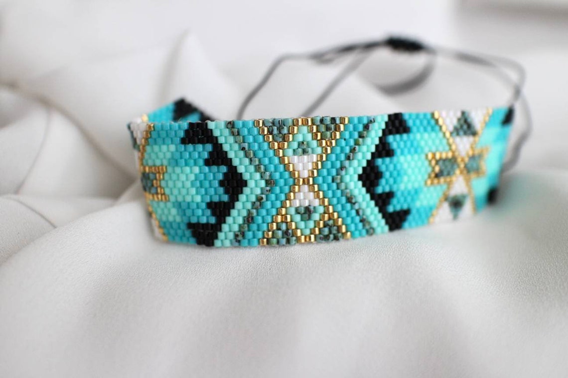 Miyuki Bead Bracelet Geometric Beaded Bracelet Miyuki Etsy