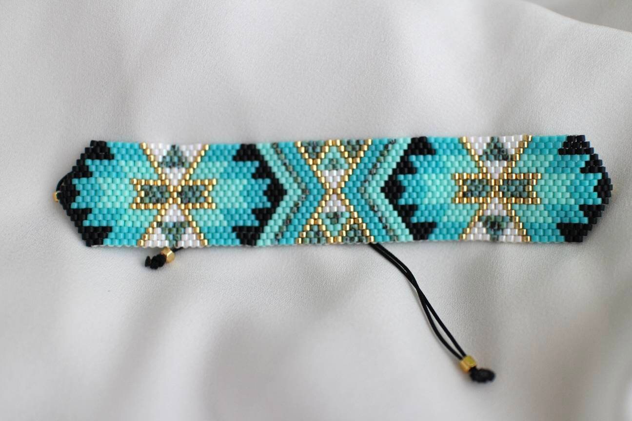 Miyuki Bead Bracelet Geometric Beaded Bracelet Miyuki Etsy