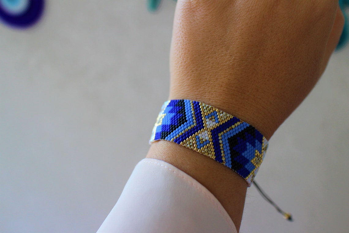Miyuki Bead Bracelet Geometric Beaded Bracelet Miyuki Etsy
