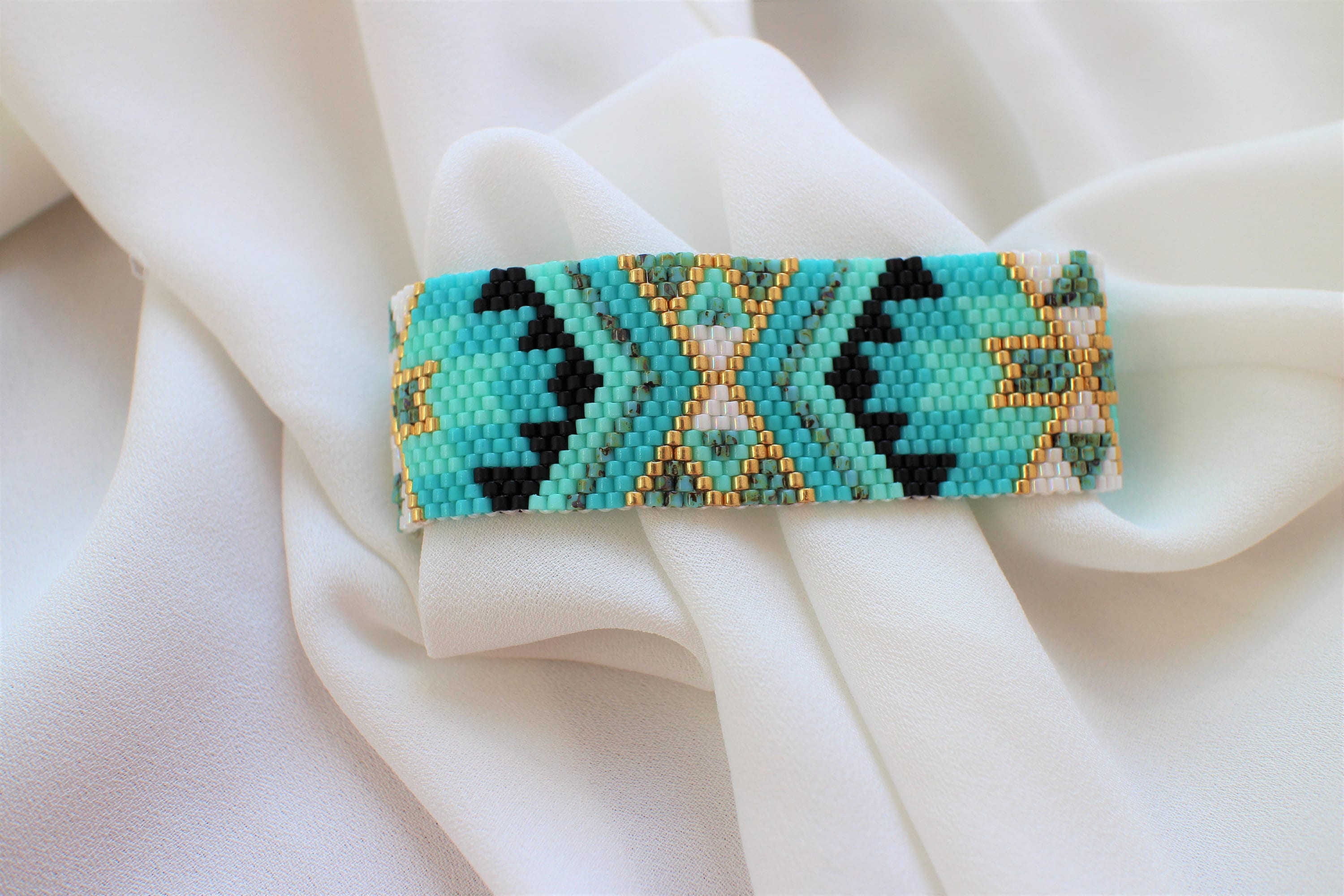 Miyuki Bead Bracelet Geometric Beaded Bracelet Miyuki Etsy