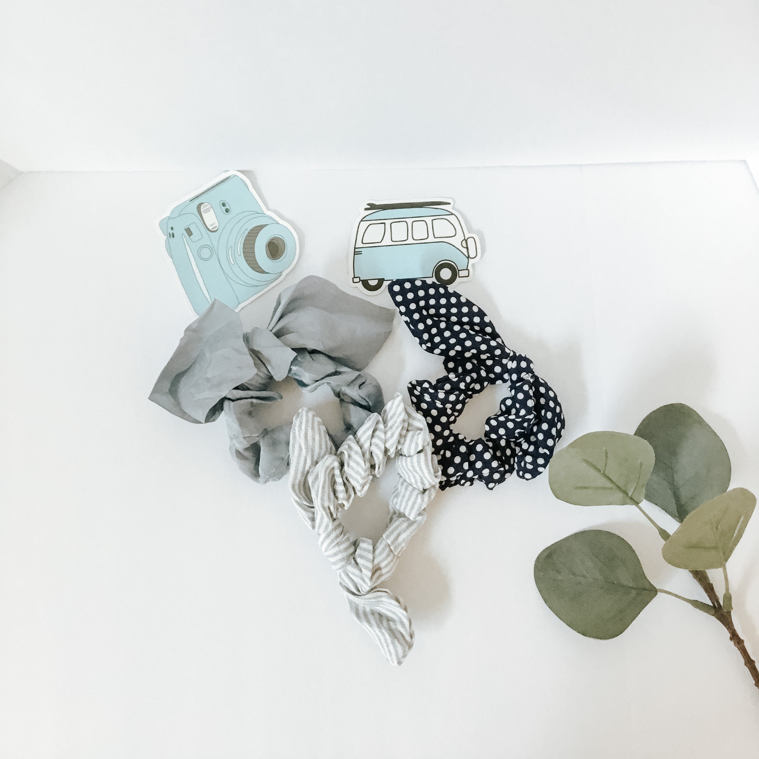 Traveler Scrunchie and Sticker Set - Water Proof Stickers 