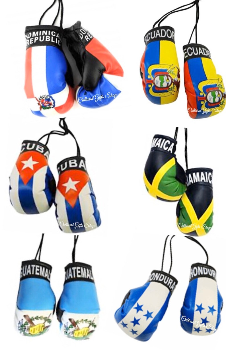 Set Of Various Mini Car Boxing Gloves/Rep Your Country Or Etsy