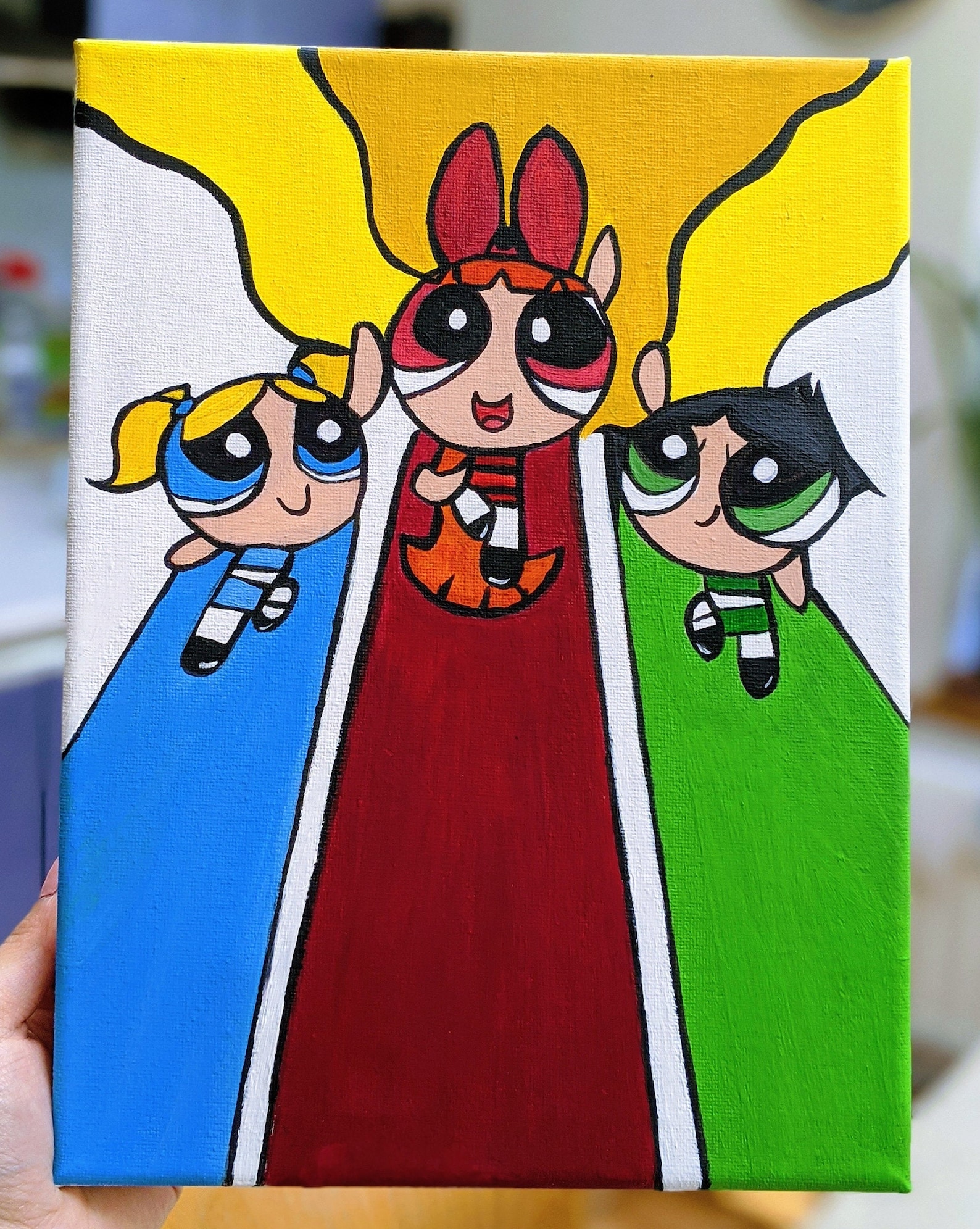 Cartoon canvas painting | Etsy
