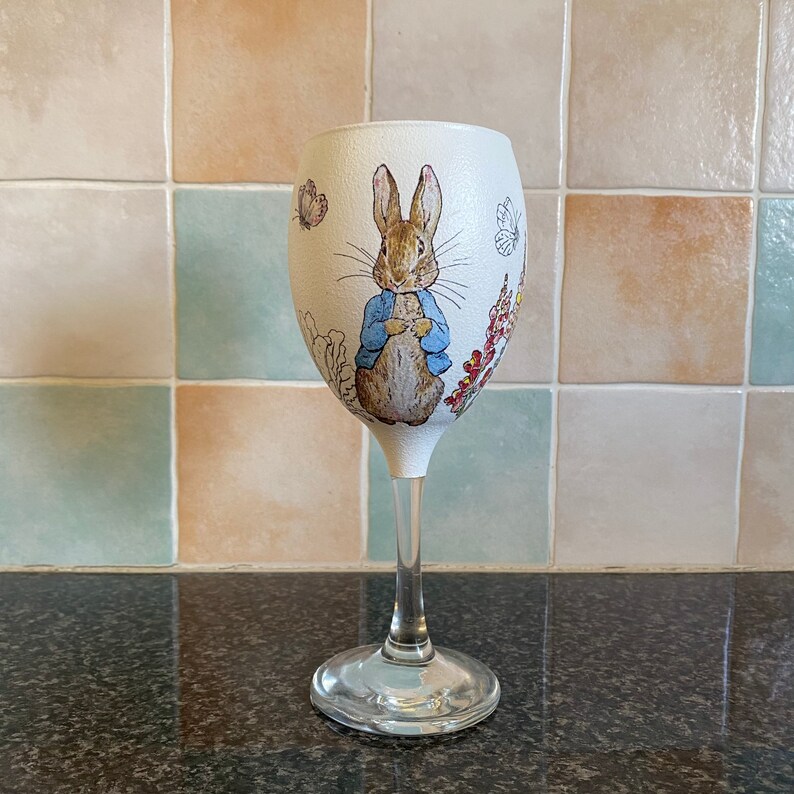 Peter Rabbit Decorative Wine Glass. Hand Made to Order. Etsy