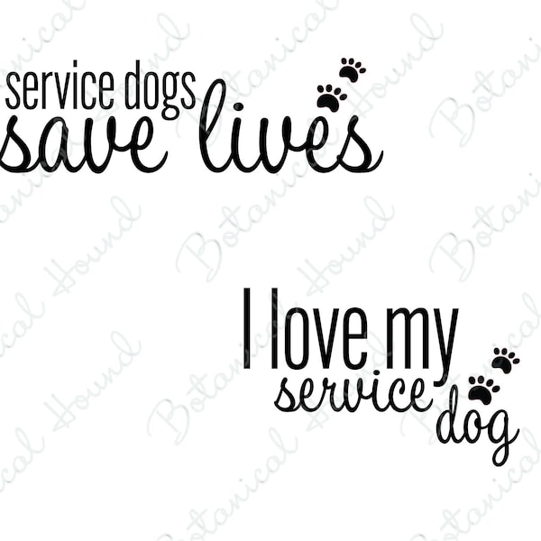 Service Dog SVG Bundle Cut File for Cricut and Silhouette | Service Dog Appreciation SVG