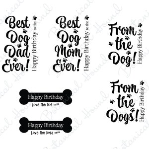 Arquivos de corte de pacote SVG de cachorro de feliz aniversário para Cricut e Silhouette | Aniversário Cachorro Mãe SVG | Aniversário Cachorro Pai SVG