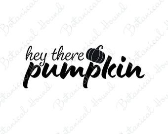 Hey There Pumpkin SVG | Fall Pumpkin SVG Cut File for Cricut & Silhouette | Autumn Farmhouse Sign Design