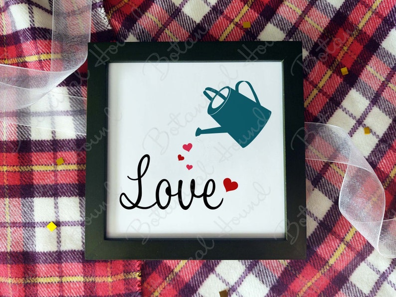Shower With Love With Watering Can and Hearts SVG Cut File for Etsy