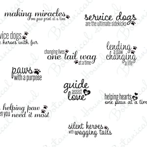 Service-Hund Sprüche SVG Cut File Bundle für Cricut und Silhouette