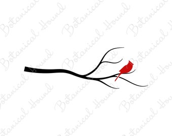 Cardinal on Branch Layered SVG Cut File for Cricut and Silhouette