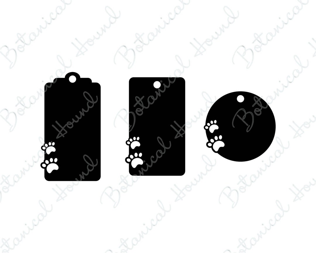 Paw Print Gift Tag Bundle SVG Cut File for Cricut and Silhouette ...