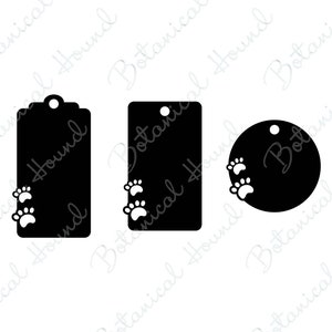 Paw Print Gift Tag Bundle SVG Cut File voor Cricut en Silhouette | Animal Lover Cutout Cadeau Tag
