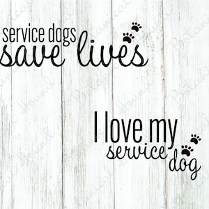 Service Dog SVG Bundle Cut File for Cricut and Silhouette | Service Dog ...