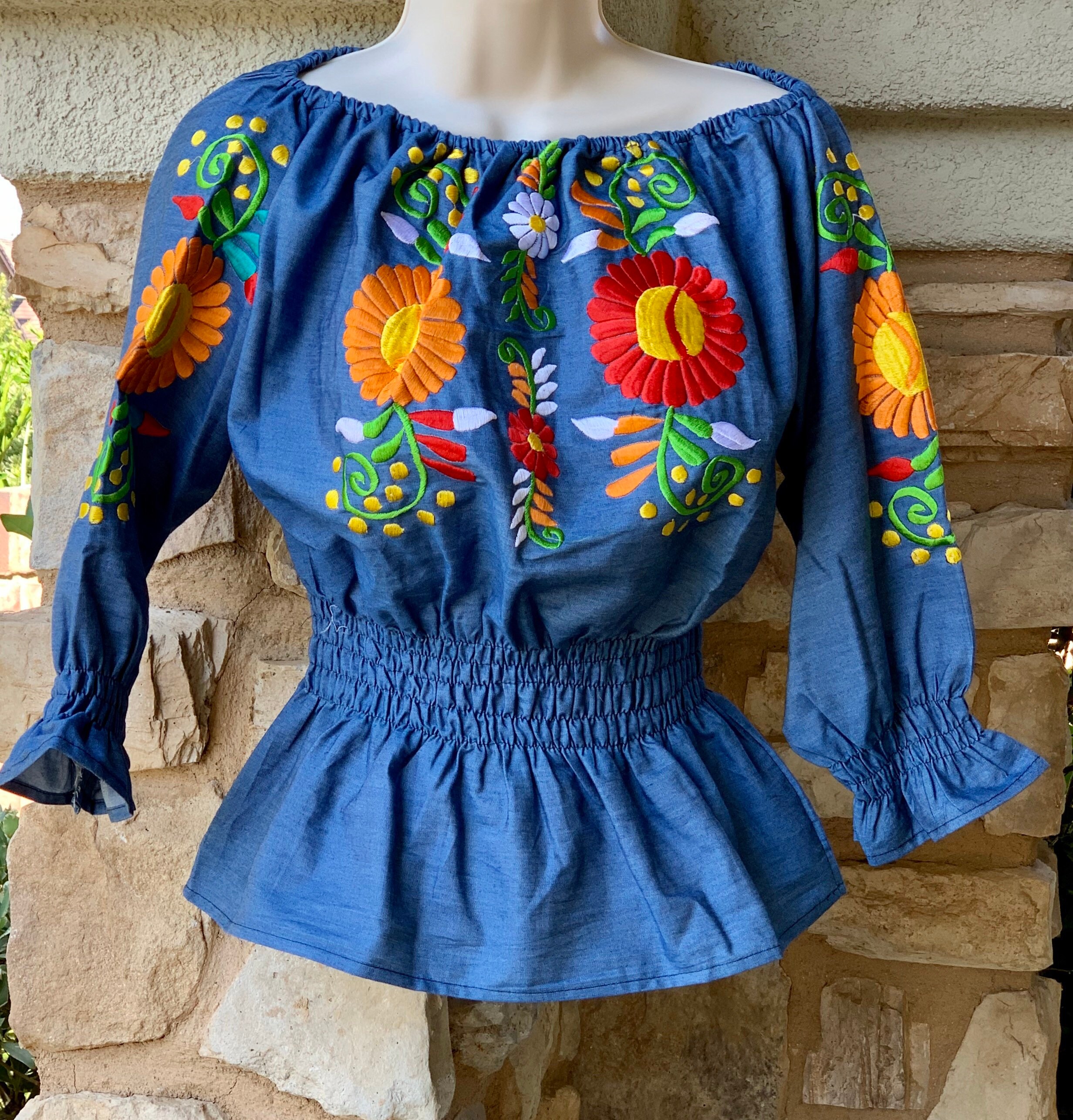 Mexican Blouse off the Shoulder Blouse Fiesta Top Boho Etsy