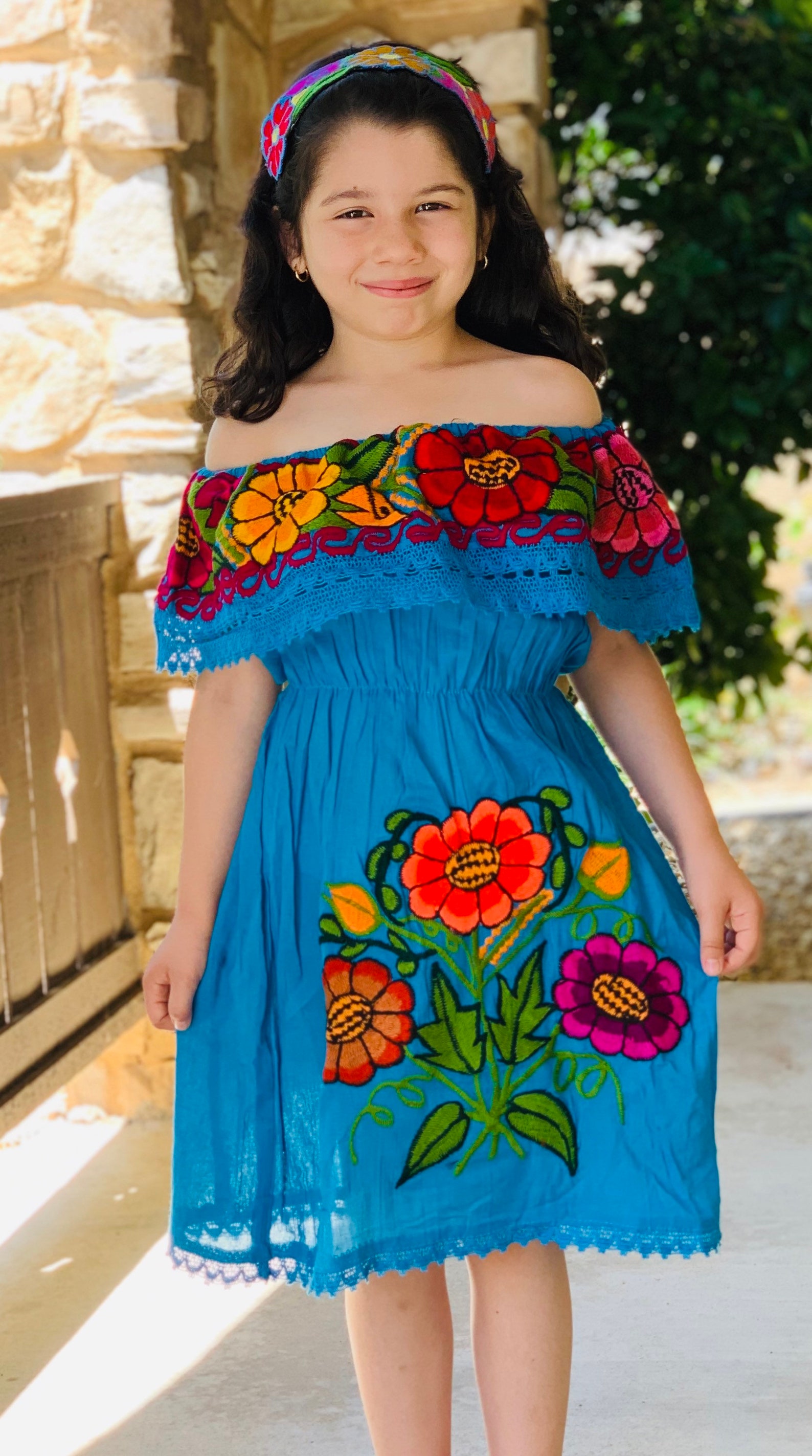 Mexican Embroidered Girl's Dress Floral Girl's Dress Etsy