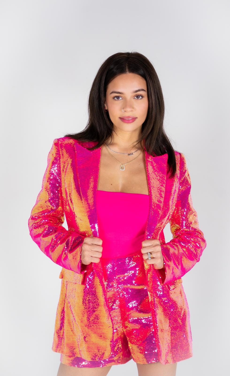 Hot Pink Blazer Set 