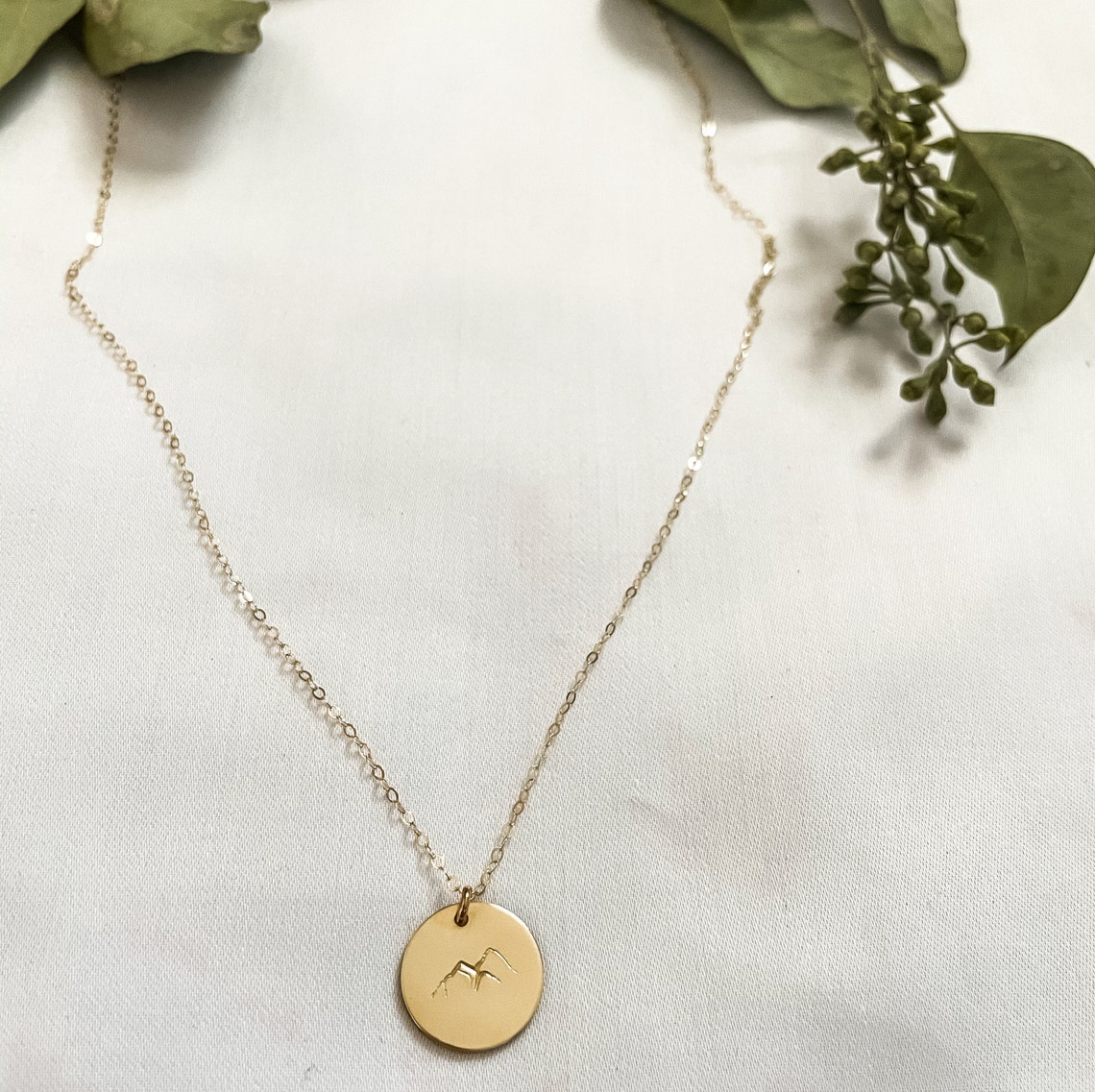 Minimalist 14k Gold Filled Mountain Necklace Gold Travel | Etsy