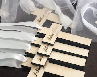 Personalized Remembrance Cross Funeral Memorial Favors Memorial Service Remembering a Loved One In Loving Memory Memorial Keepsake Set of 12