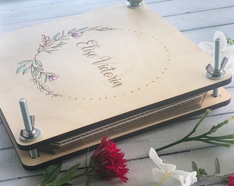 Personalized Flower Press Set Preserve Flowers Forever Perfect Mother's Day Gift Garden Gift Idea Personalized Gift Wood Flower Press