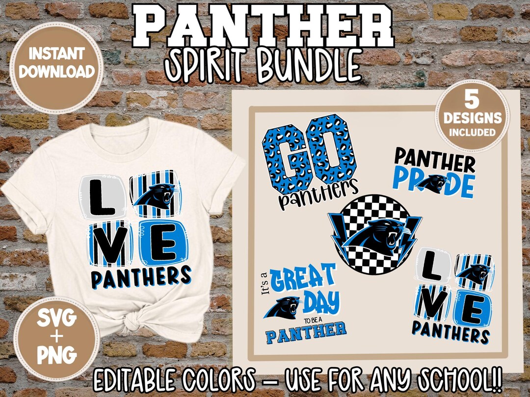 Panthers SVG Bundle, School Spirit, Football Cheer Designs (instant ...