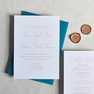 Modern Wedding Invitation with RSVP Card, wedding invite with envelopes, details insert card, simple wedding invitation suite