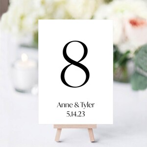 Table Numbers, Printed Wedding Table Number, Wedding Reception Table Decor