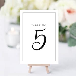 Table Numbers, Printed Wedding Table Number, Wedding Reception Table Decor