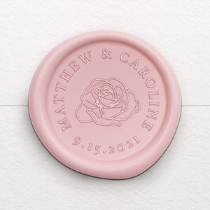 Custom Initials Wax Seal, Wedding Wax Seal, Monogram Wax Seal, Rose Wax Seal, Self Adhesive Wax Seal Stickers, Custom Flower Wax Seal