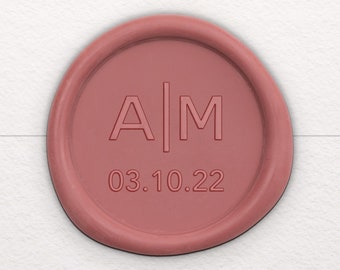 Custom Initials Wax Seal, Wedding Date Wax Seal, Monogram Wax Seal, Duogram Wax Seal, Self Adhesive Wax Seal Stickers, Save the Date