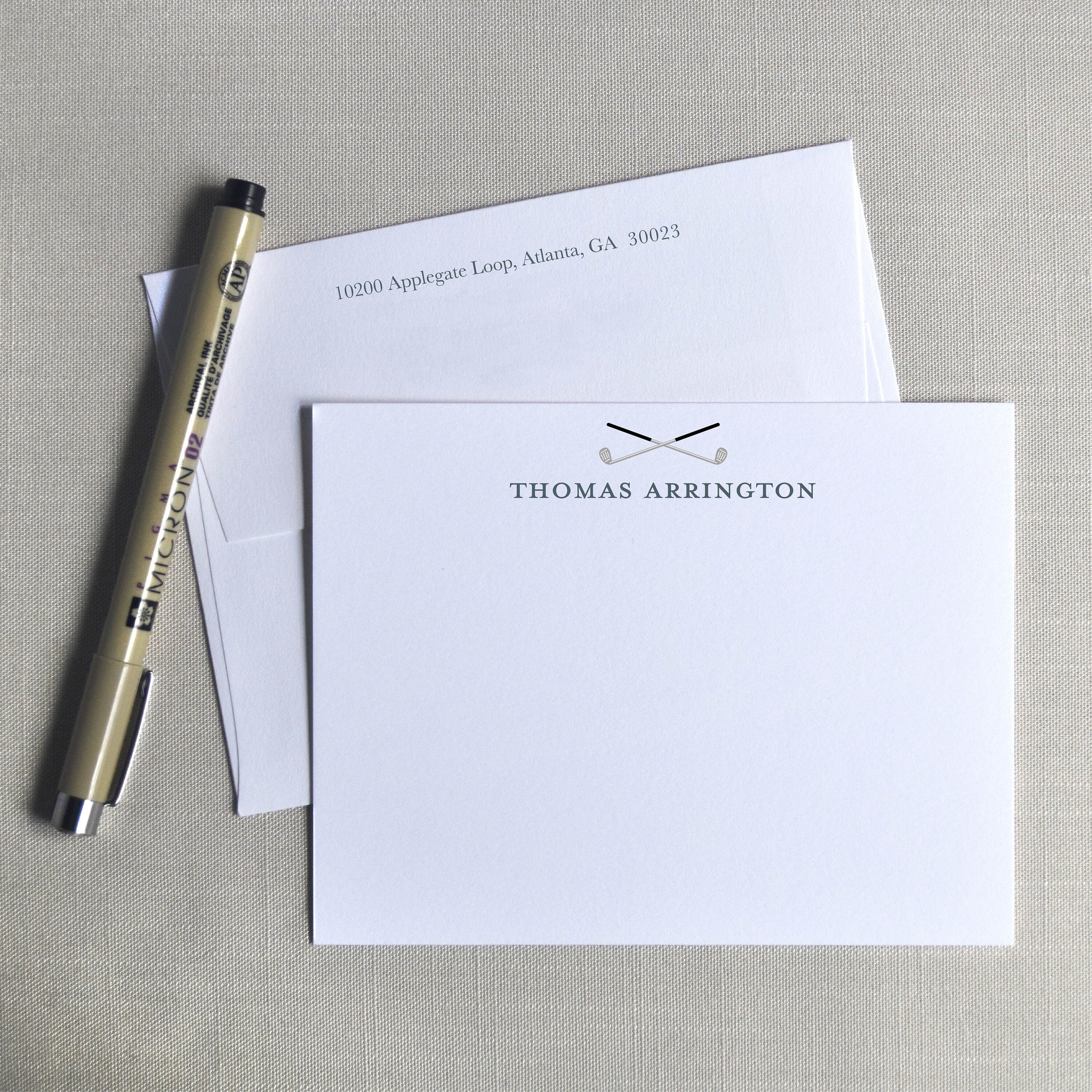 Personal Stationery Set Golf Club Note Cards Custom Gift for Etsy UK