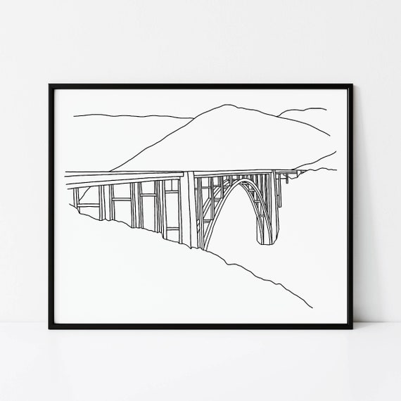 Bixby Bridge Wall Art, Big Sur Art Print, California Coast Highway