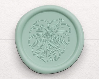 Tropical Monstera Wax Seal, Pre-made Botanical Wax Seal Stickers, Wedding Wax Seals, Self Adhesive Wax Seals, Palm Leaf Wax Seal