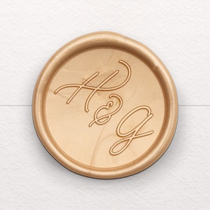 Custom Calligraphy Initials Wax Seal, Wedding Wax Seal, Script Initials Monogram Wax Seal, Self Adhesive Pre-Made Wax Seal Stickers