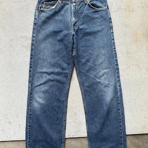 Vintage 90er Jahre Levis 501 Jeans Distressed Faded Denim Orange Tab Gerades Bein W33