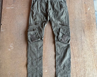 Vintage Twenty Work Japan Utility Tactical Multipocket Curve Banana Legs Cargo Pants W33 L31