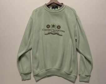 Felpa girocollo vintage con scritta Claudio Valentino