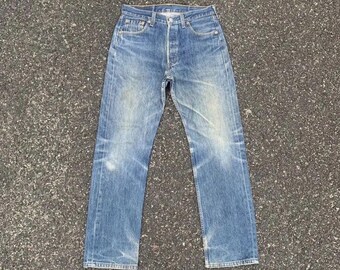 Vintage Levi’s 501 XX Jeans W29 L30 Distressed Faded Wash USA Made Classic Straight Leg Denim