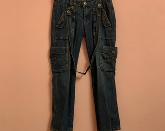 Jeans Brand Bondage Punk Style Multi Pocket Cargo Pants