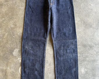 Takahiromiyashita The Soloist. Pantaloni in denim selvedge Redline, indaco grezzo, jeans di design giapponese, taglia W30 L31