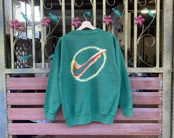 90s Vintage Nike Swoosh Big Logo Crewneck Pullover Sportswear Sweatshirts Sweater
