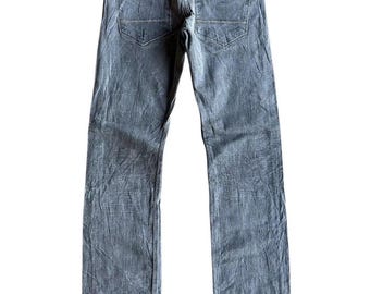 Pantaloni in denim Back Number, lavaggio vintage, neri, gamba dritta, casual, per tutti i giorni, streetwear, minimal, moda W30 L32