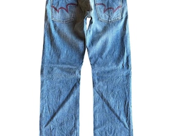 Vintage Edwin Blue Trip Jeans Made in Japan Size W33 L32 Distressed Wash Denim