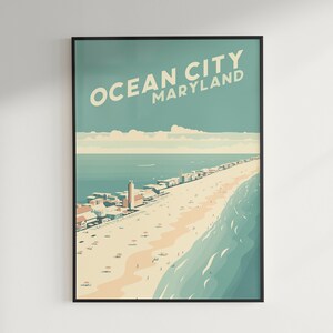 Póster de viaje a Ocean City, Maryland