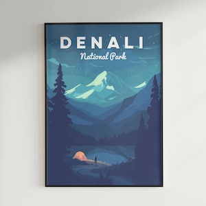 Denali National Park Travel Poster