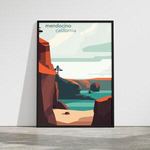 Mendocino California Travel Poster