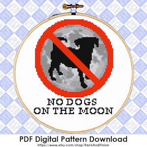 No Dogs on the Moon TAZ Adventure Zone Balance - Counted Cross Stitch PDF Digital Download